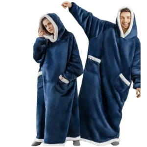 Šiltas ilgas pledas-džemperis - Huggle 2IN1 24557_G Blue