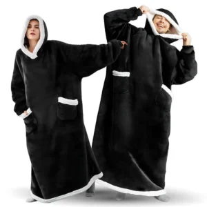 Šiltas ilgas pledas-džemperis - Huggle 2IN1 24557_CZ Black